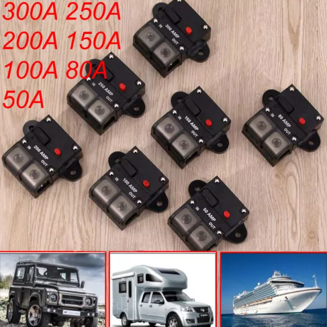 12V/42V 50A/300 Amp In-Line Circuit Breaker Stereo/Audio/Car/Yacht/Fuse Holder