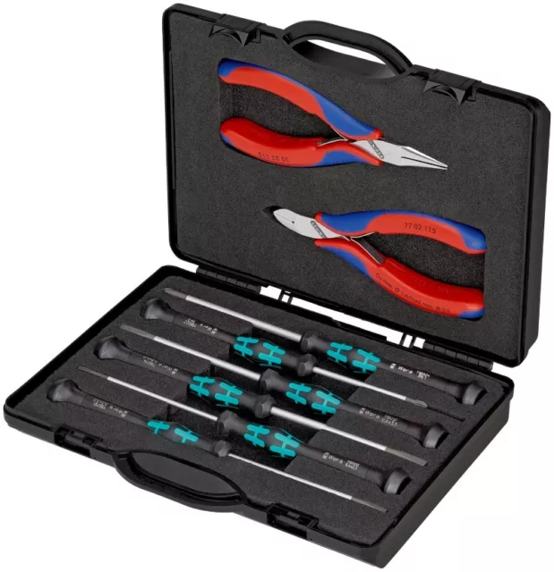 Knipex 00 20 18 Elektronikzangen-Set Con Herramientas para Trabajo A Electrónico