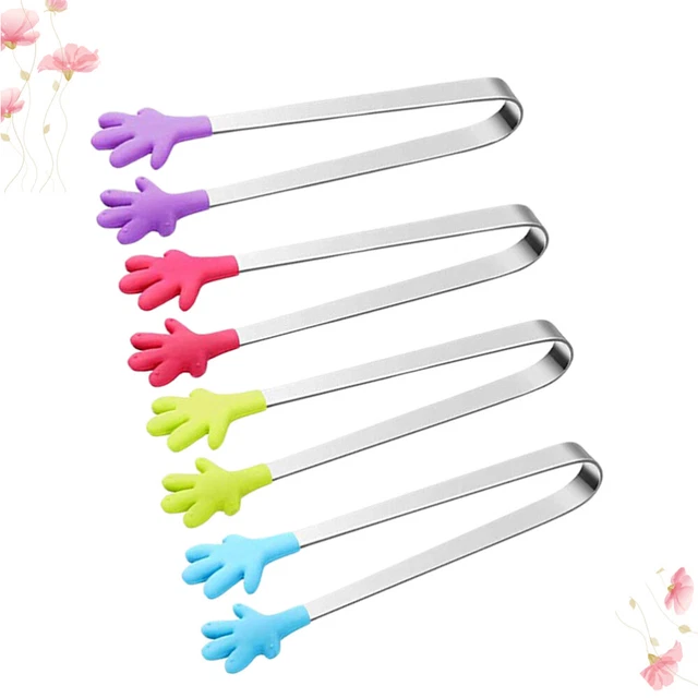 4 Pcs Appetizer Serving Tongs Buffet Stainless Steel Clips Food