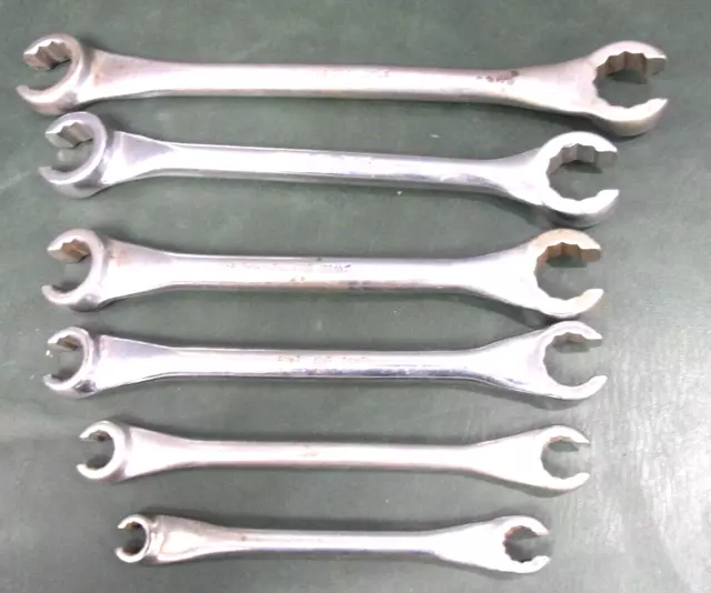6  Britool Brake Pipe Flare Nut Spanners Wrenches AF and Whitworth 1/2 to 1 Inch