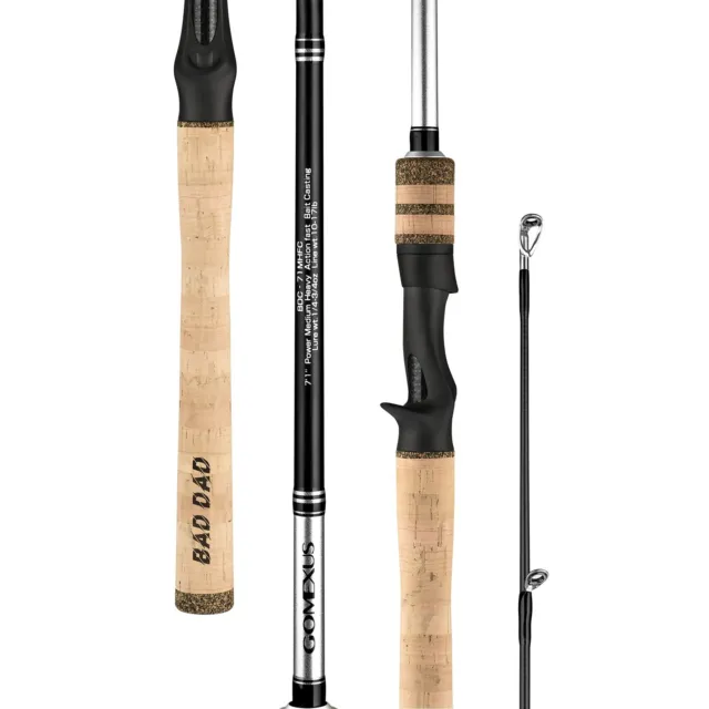 GOMEXUS Bass Fishing Casting Rod with Fuji and Guides Seat Lightweight Pole
