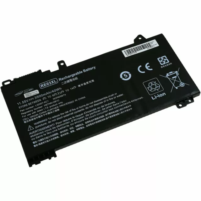 Akku kompatibel mit HP Typ L32656-005 11,55V 3500mAh/40,4Wh Li-Polymer Schwarz