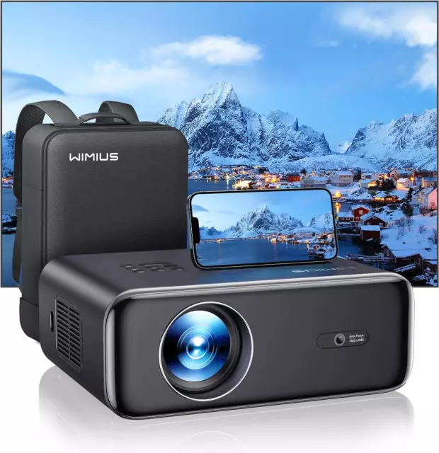 Native 1080P Projector Support 4K Full HD, WiMiUS S1 Top Bright Projector