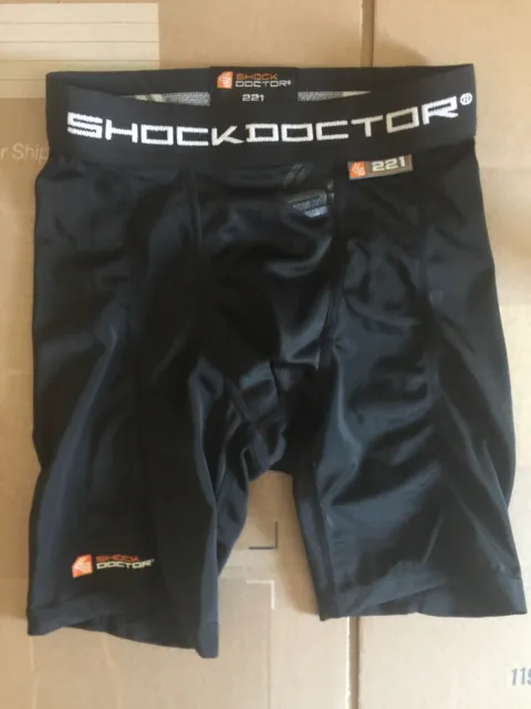 Shock Doctor 221 Boys' Medium Compression Shorts Cup Pocket (no cup)