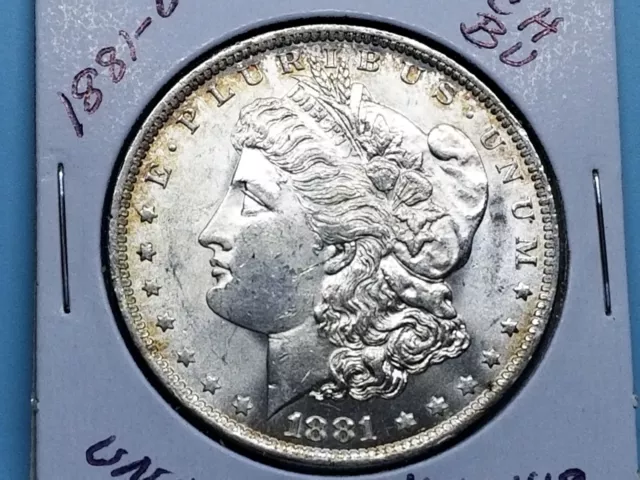 1881-O Morgan Argent Dollar Ch Bu Blast Jante Blanche Joliment Tonique #4110418-45Ee 3