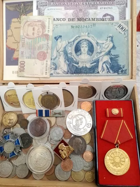 Konvolut Sammlung Lot Münzen,5D.Mark Silber, Orden,Geldscheine,Medaillen.