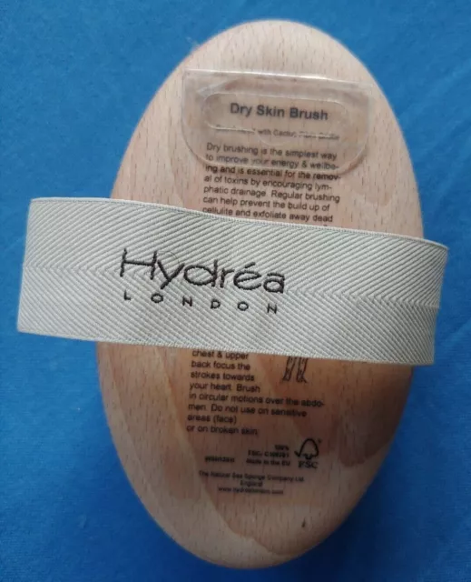 Hydrea London Professional FSC® Beechwood Dry Skin Body Brush w Cactus bristles