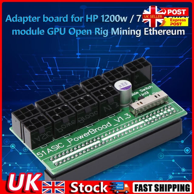 750W-1200W PSU POWER Supply Breakout Board 10 Ports PCIe 6Pin for HP ...