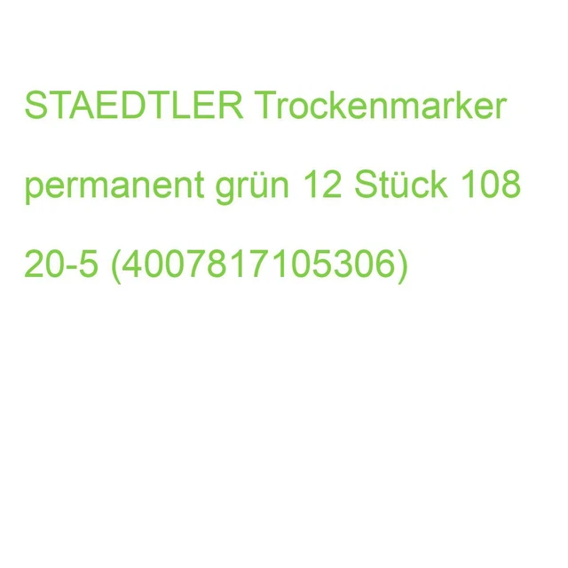 STAEDTLER Trockenmarker permanent grün 12 Stück 108 20-5 (4007817105306)