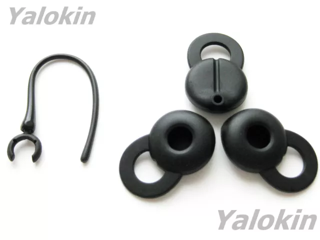 3 New Large Black Spout Earbuds and Earhook for Jawbone Era Headsets