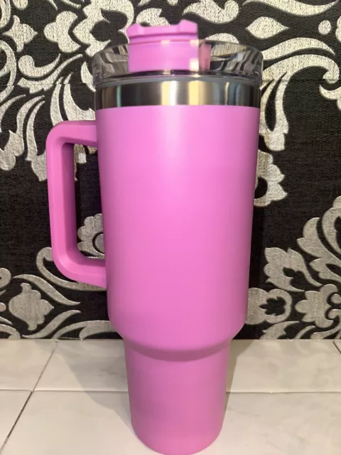 NEW Stanley Inspired Dupe 40oz Tumbler Insulated Stainless Steel Lilac Straw