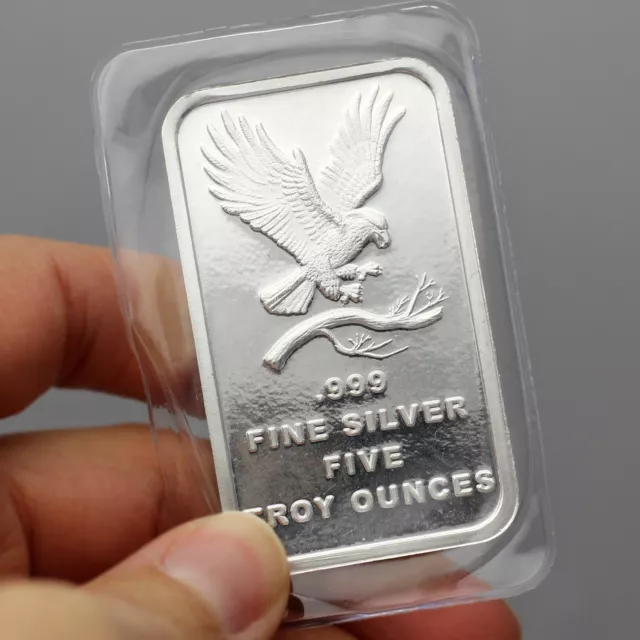 SilverTowne Trademark Eagle 5oz .999 Fine Silver Bar 3