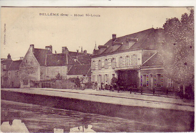CPA 61 Normandie PERCHE ORNE -  BELLEME L' HOTEL ST LOUIS  1905 Animée
