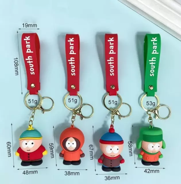 South Park Themed 3D Keyring Keychain Kyle Broflovsk,Stan,Kenny,Cartman Gift