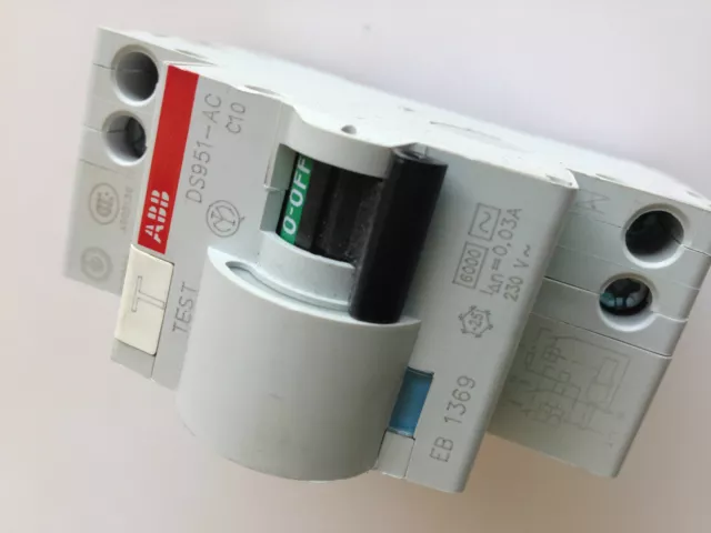 ABB 10A RCBO Circuit Breaker MCB DS951 C10 30MA AC current Protector x5 3