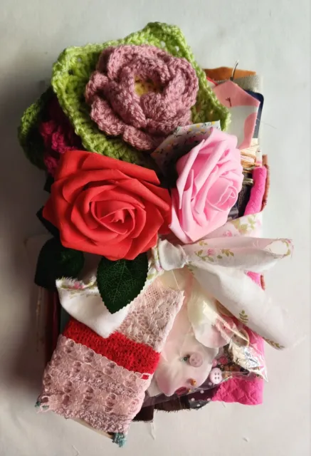 Rose Garden Slow Stitch Kit/ Junk Journal Sewing Craft Scrap  Bundle. Rose 🌹