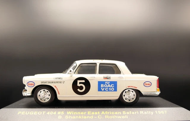 IXO RAC026 Peugeot 404 1967 East African Safari Rally Winner 1:43