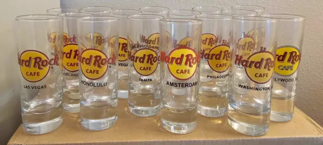 Hard Rock Cafe Tall Logo Shot Glasses -Various Cities