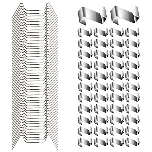 Lot de 100 pinces de serre en acier inoxydable pour serre