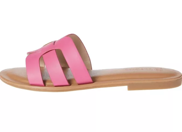 The Drop Women's Monika Hot Pink Flat H-Band Slide Sandal Slip On Shoe Sz 11