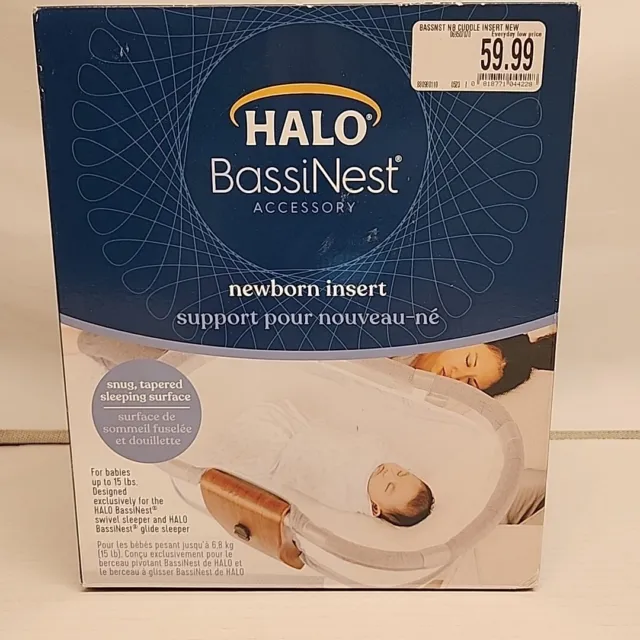 Inserto de abrazo para recién nacido Halo BassiNest blanco para usar solo con giratorio o planeador Halo