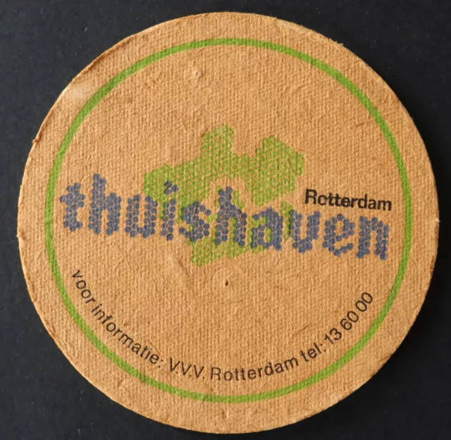 Ancien sous-bock bière HEINEKEN Thuishaven Rotterdam coaster 25