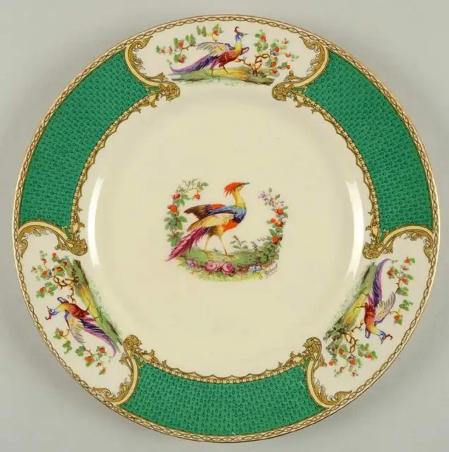 Myott Staffordshire Chelsea Bird Green  Dinner Plate 2423498