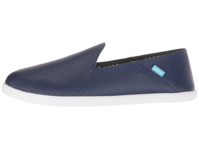 Native Womens Malibu Leather Closed Toe Slip On Slippers, Blue, Size 11.0