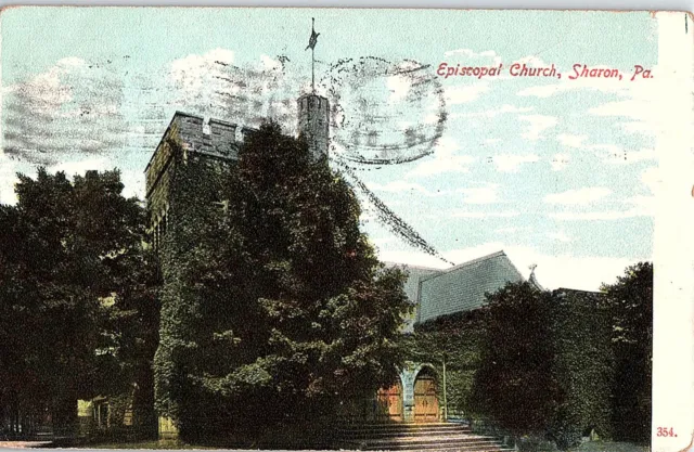 Postcard CHURCH SCENE Sharon Pennsylvania PA AI4038