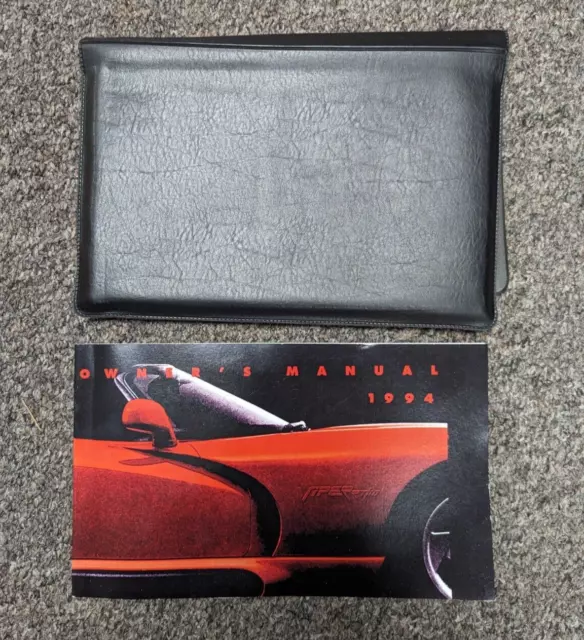 1994 Dodge Viper Convertible Owner Owner's Manual User Guide Book RT/10 8.0L V10