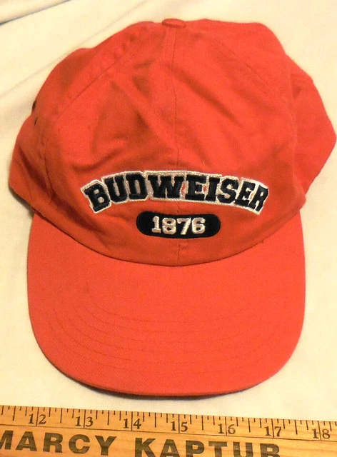 1 Vintage Budweiser beer ad 1876 Hat Cap Adjustable orange color