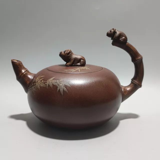 Chinese Yixing Purple Clay Teapot Tea Set Pot Zisha Ceramic Cute Decor Figurine
