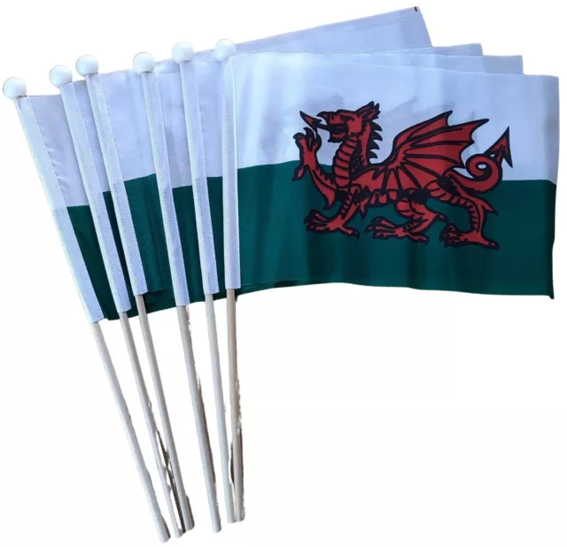 Wales Welsh Waving Hand Flag 6 Pack FREE UK DELIVERY!