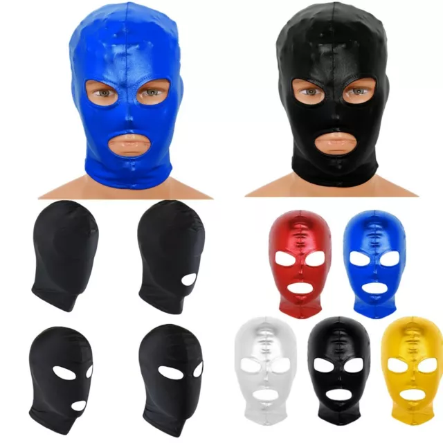 Unisex Latex Maske Haube Gesichtsmaske mit Augen Mund Loch für Party Cosplay