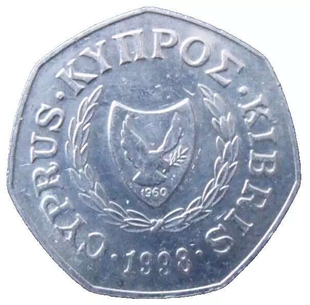 1998 Cyprus 50 Mills Coin.   W163