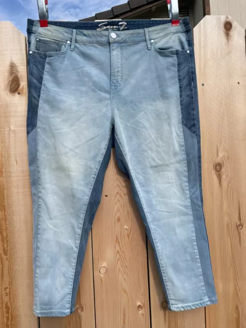 Seven 7 Women's jeans size 22W blue patchwork style stitched pockets