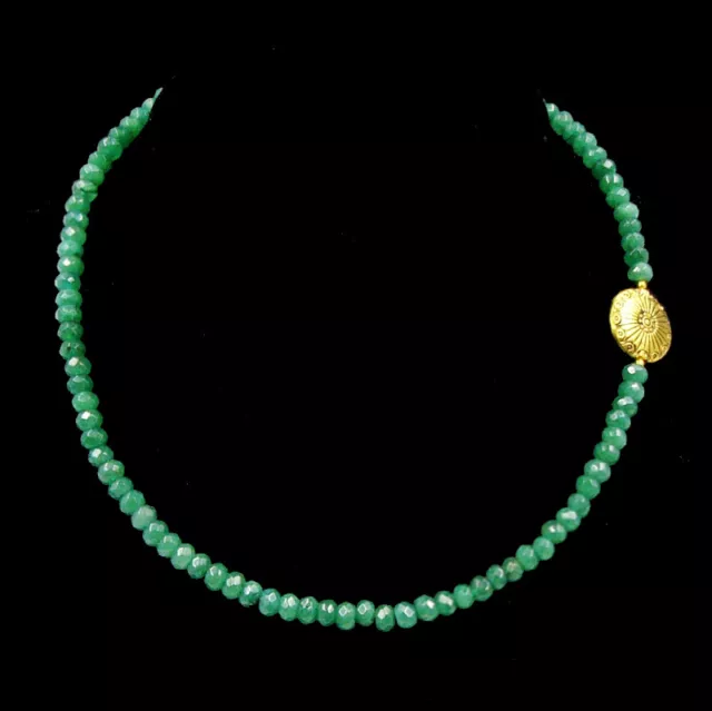 BAILYSBEADS edle designer Smaragd-Kette Necklace Halskette behandelt CV61
