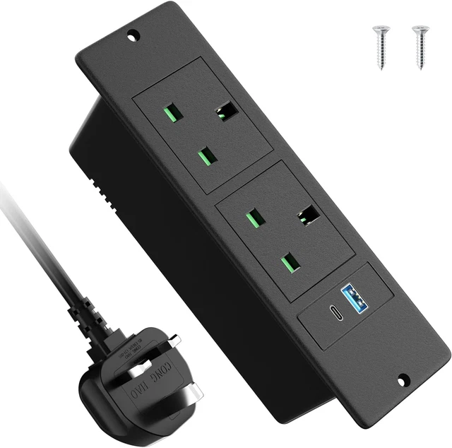 Gira de alimentación empotrada con USB C PD20W, toma de corriente con USB, cable de alimentación 2