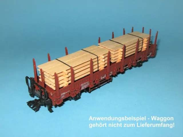 Ladegut H0 1:87 – 2 Bretterstapel (L=2x65 mm, jeweils 32-teilig) für Güterwagen