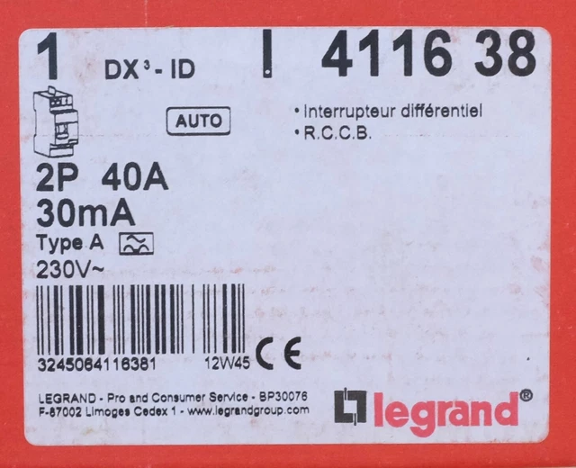 Interrupteur Différentiel Legrand 63 A Type A - Référence 07588 - Neuf D'origine