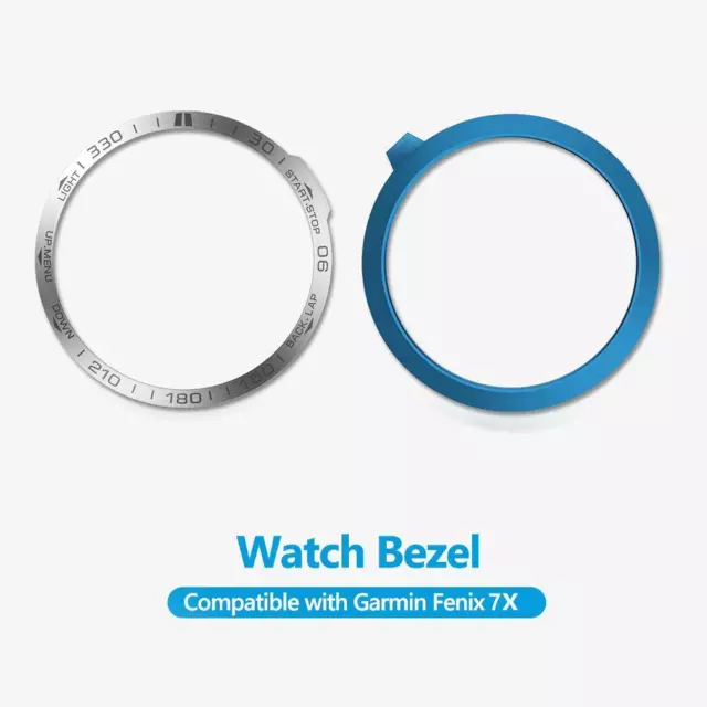 Stainless Steel Bezel Case Cover Bumper Ring (For Fenix 7X Silver) #F