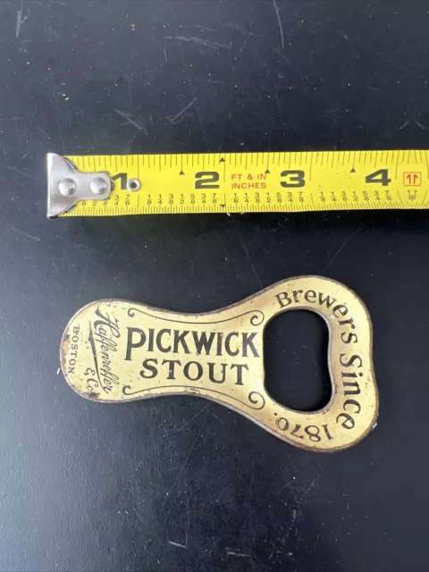 Antique Pickwick Stout/Ale Advertising Bottle Opener Haffenreffer Boston 2 Sided