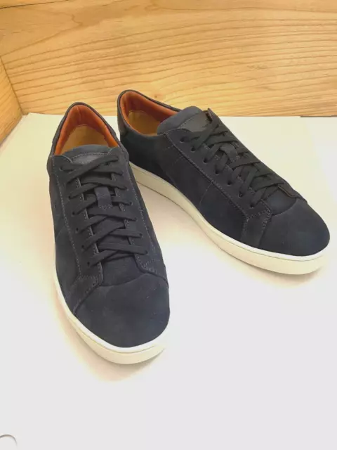 SANTONI LOW TOP men's blue suede sneakers /shoes/ made in Italy / 42EU ...