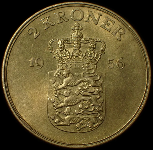 Denmark 2 Kroner 1956 Frederik IX High Grade Coin WCA 45