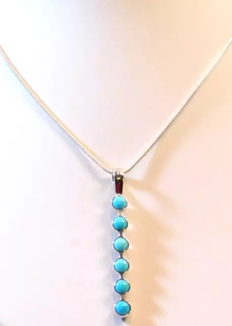 Jay King DTR Mine Finds Sterling Silver Turquoise/Lapis Linear Pendant Necklace