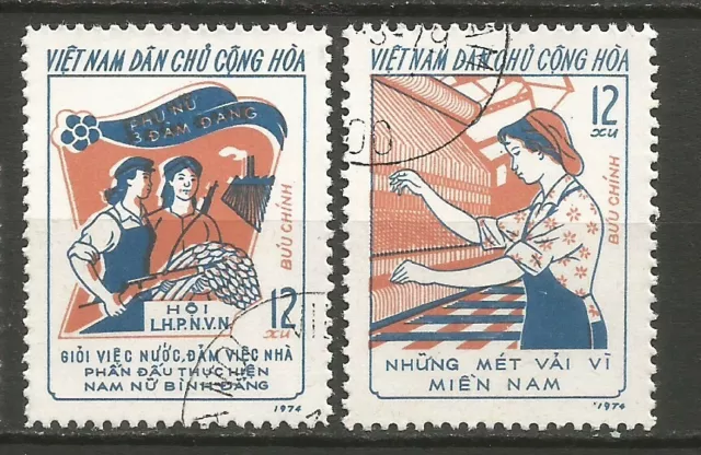 Vietnam du Nord 1974 mouvement des femmes Y&TN°813/814 2 timbres oblitérés/T8292