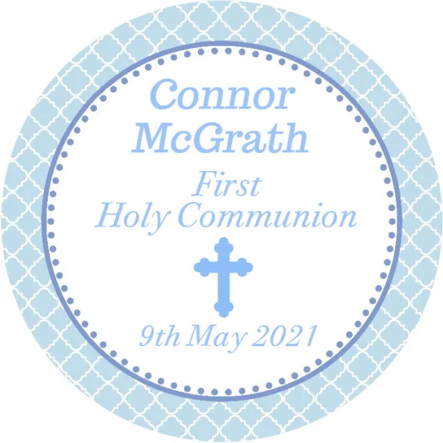 Personalised Gloss Holy Communion Confirmation Baptism Sweet Cone Stickers