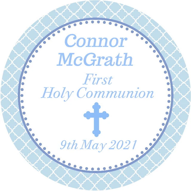 Personalised Gloss Holy Communion Confirmation Baptism Sweet Cone Stickers