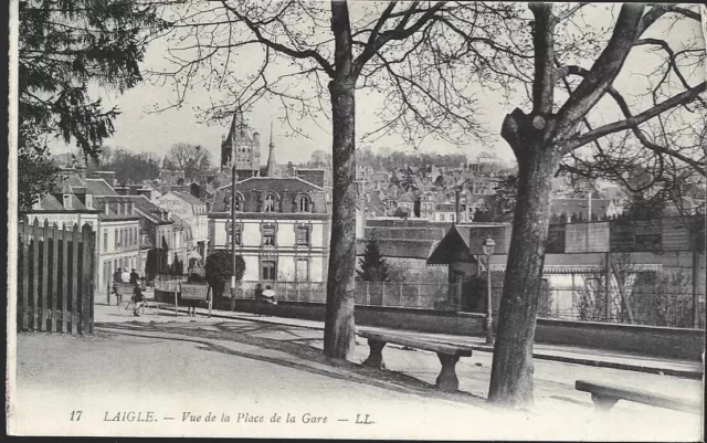 LAIGLE ou L'AIGLE 61 Place de la Gare CPA écrite à Alexandre JOURDAN Casablanca