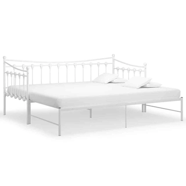 PULLOUT SOFA BED Frame without Mattress White Metal 90x200 cm £143.37
